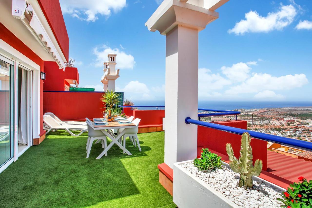 Wonderful View, Huge Terrace Solarium, Private Parking Daire Costa Adeje  Dış mekan fotoğraf